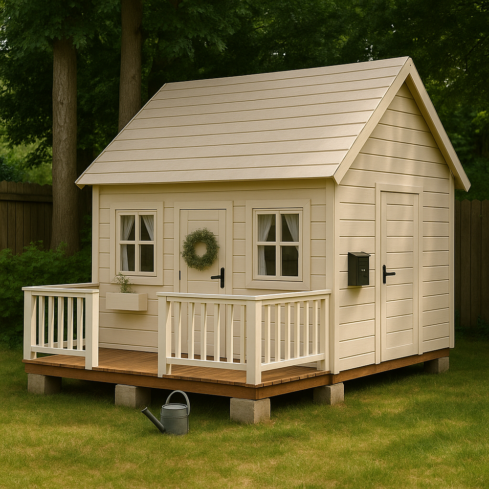 No 3 - 🏡 Custom Handmade Wooden Playhouse with Porch – 8x8 ft Outdoor Kids' Cottage | Weatherproof Roof | Perfect Gift for Children