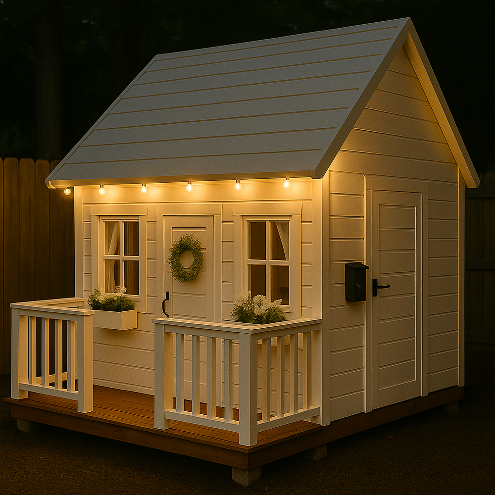 No 3 - 🏡 Custom Handmade Wooden Playhouse with Porch – 8x8 ft Outdoor Kids' Cottage | Weatherproof Roof | Perfect Gift for Children