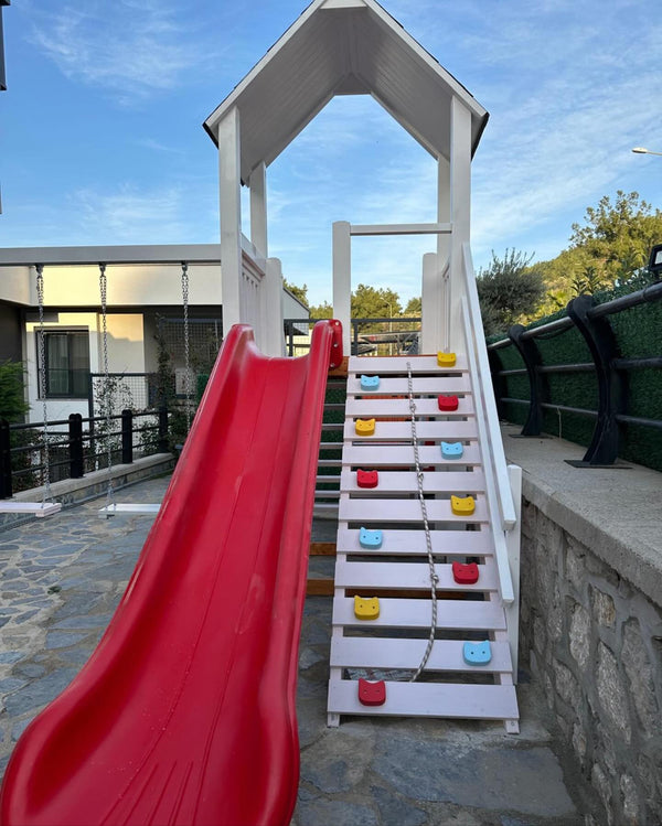 No 11 - The Rooftop Retreat Playset – Open-Air Tower with Dual Swings & Slide | 6x6 ft Platform | Modern Design | Perfect for Patios & Rooftops