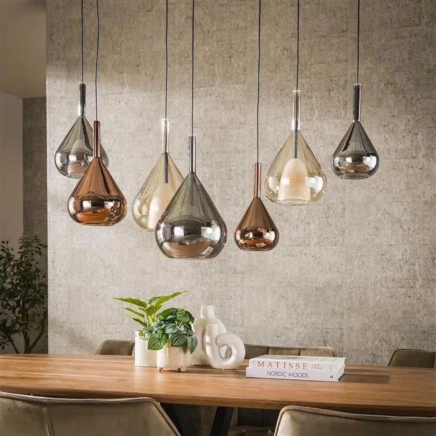 Velura Suspension industrielle à 7 lampes