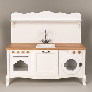 No 3 -  Soft Coloured Wooden Play Kitchen for Kids (Ages 2–6) | Safe Montessori-Inspired Pretend Toy | Eco-Friendly