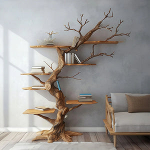 Rustic Tree Branch Floating Shelves Nursery Bookshelf